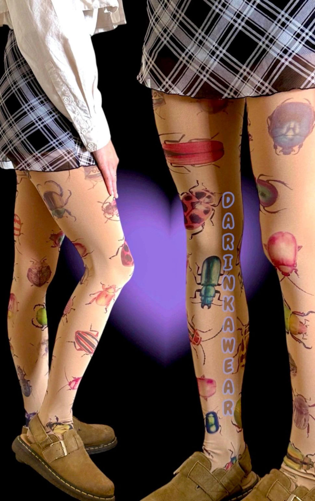 Beetle Art Tights – Dark Entomology Y2K Statement Pantyhose