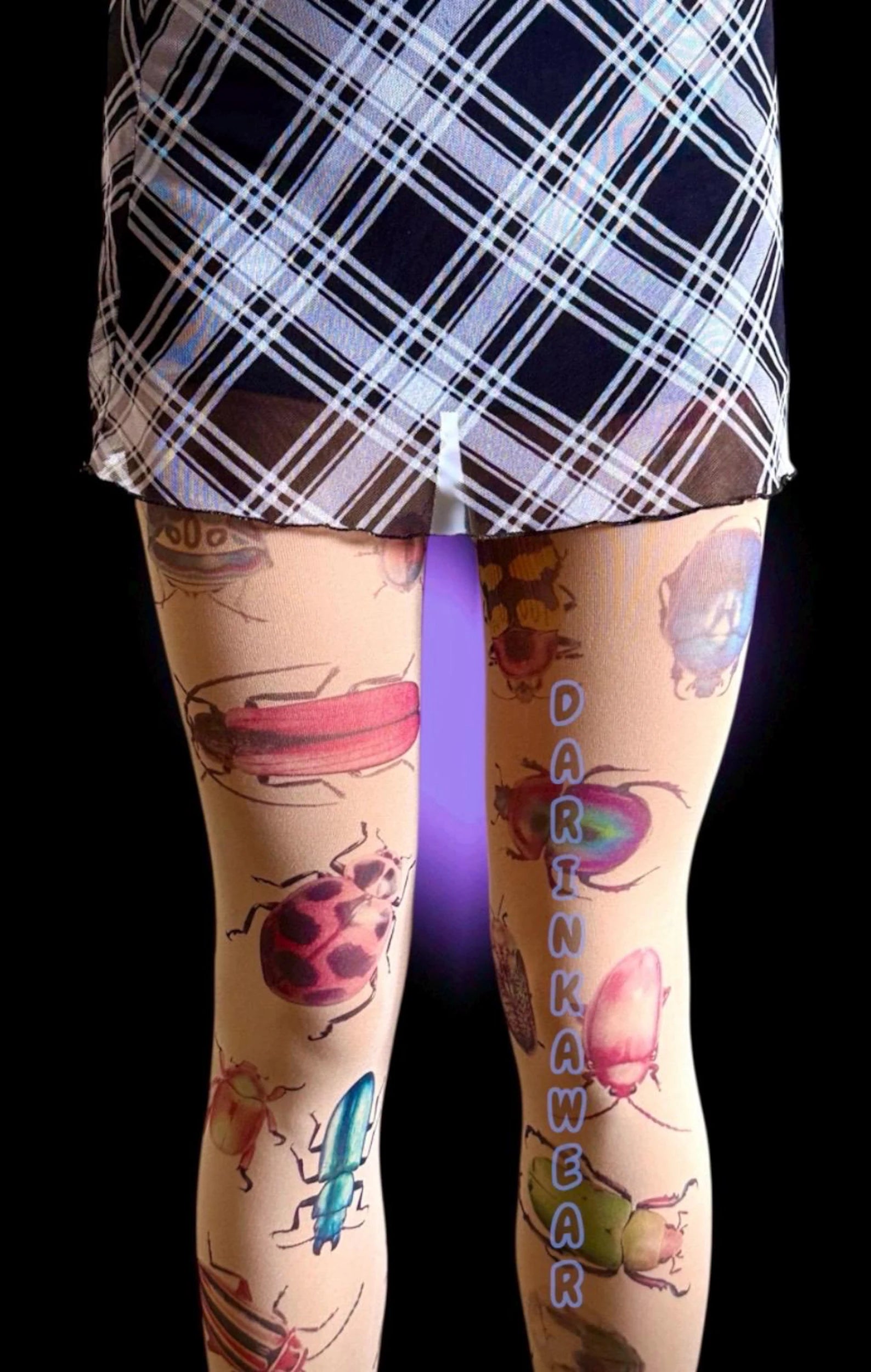 Beetle Art Tights – Dark Entomology Y2K Statement Pantyhose