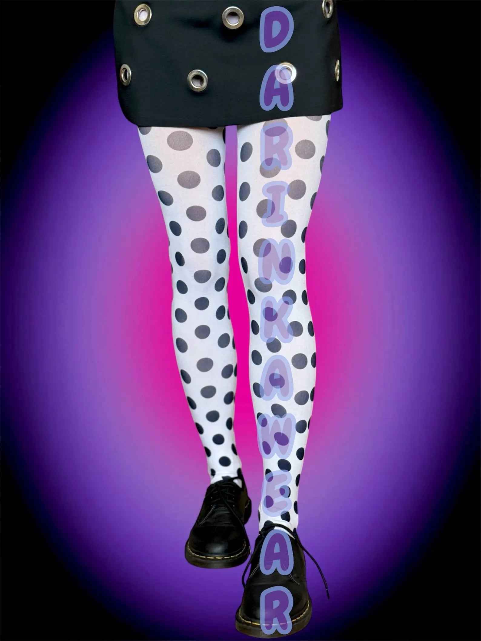 Black Polka Dot Tights – Cute Y2K Graphic Statement Pantyhose