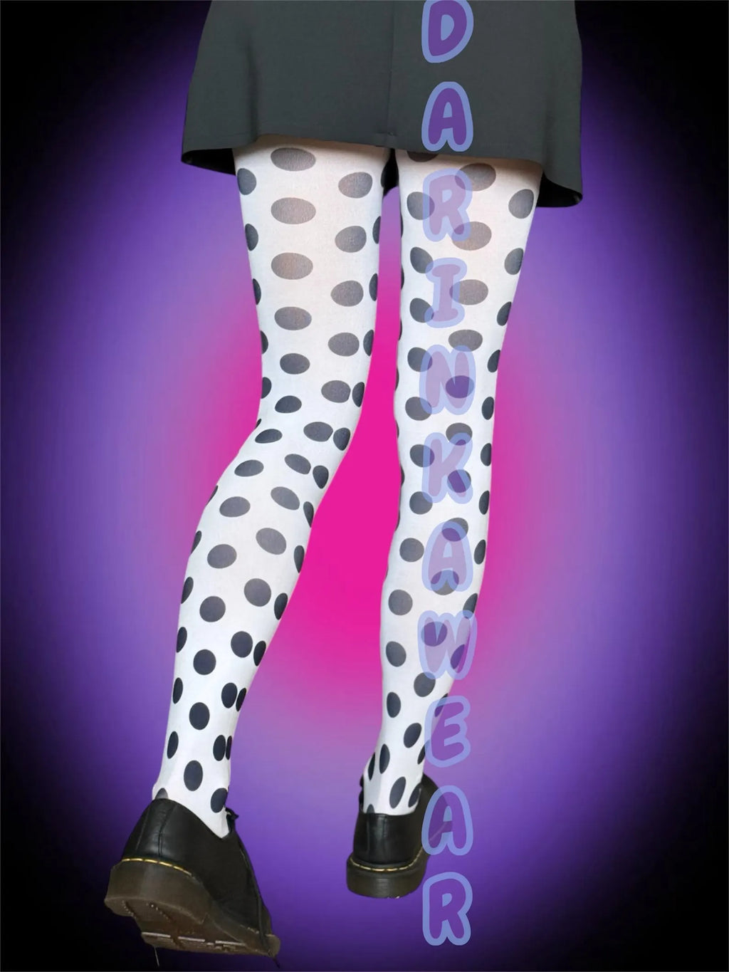 Black Polka Dot Tights – Cute Y2K Graphic Statement Pantyhose