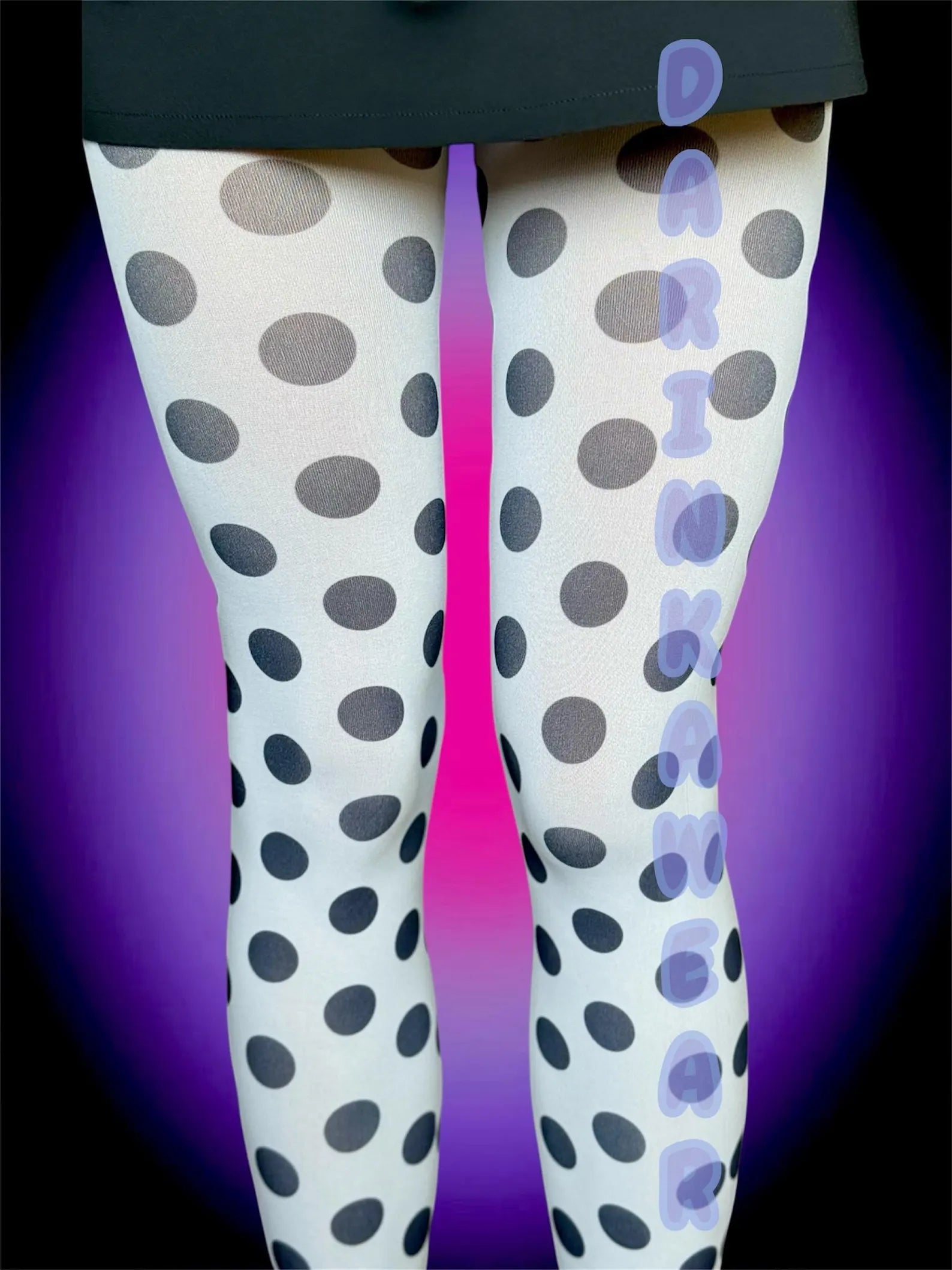 Black Polka Dot Tights – Cute Y2K Graphic Statement Pantyhose
