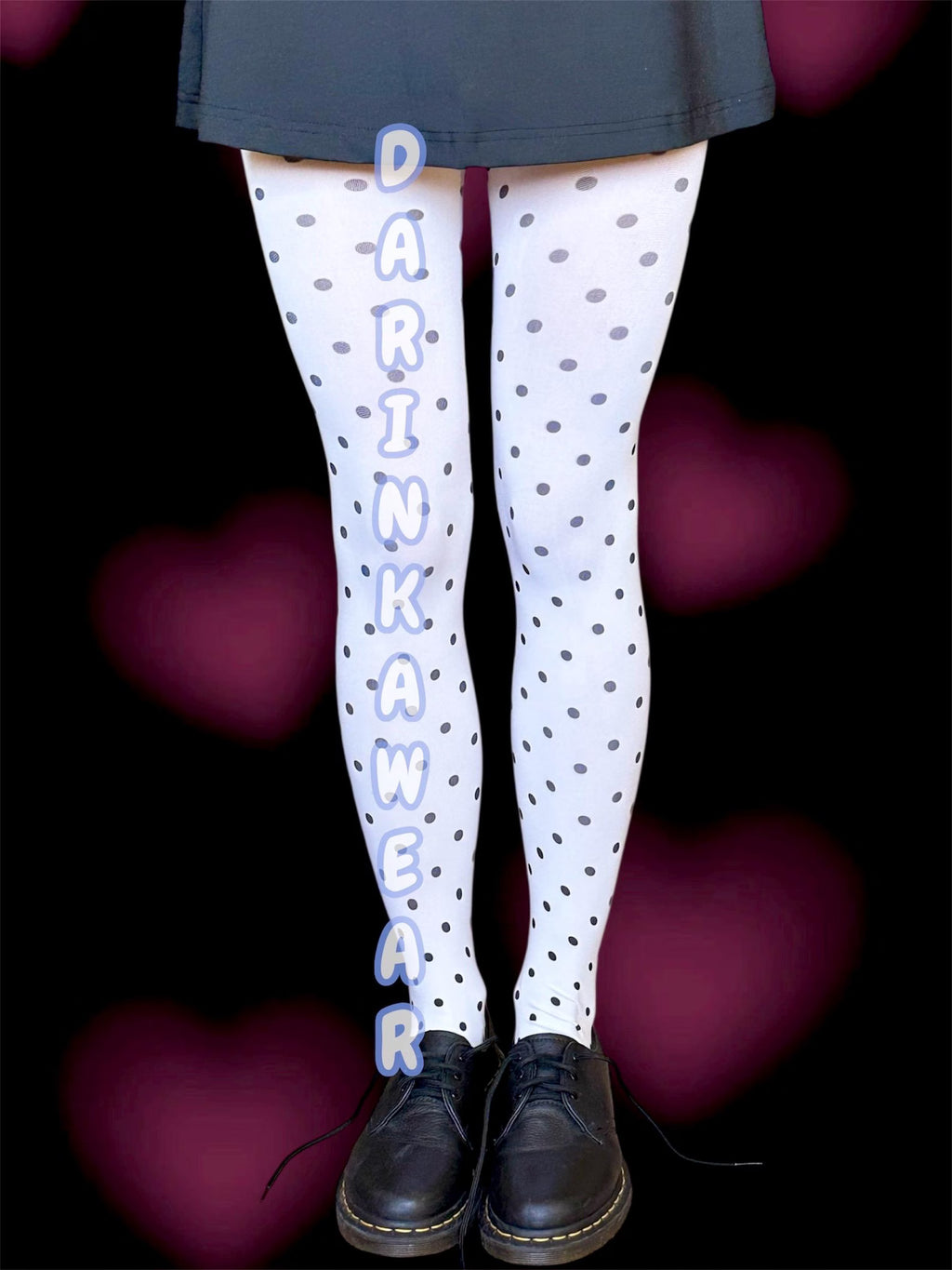 Polka Dot Tights – White Sheer Pantyhose with Black Dots, Y2K Vintage Stockings
