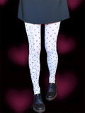 Polka Dot Tights – White Sheer Pantyhose with Black Dots, Y2K Vintage Stockings