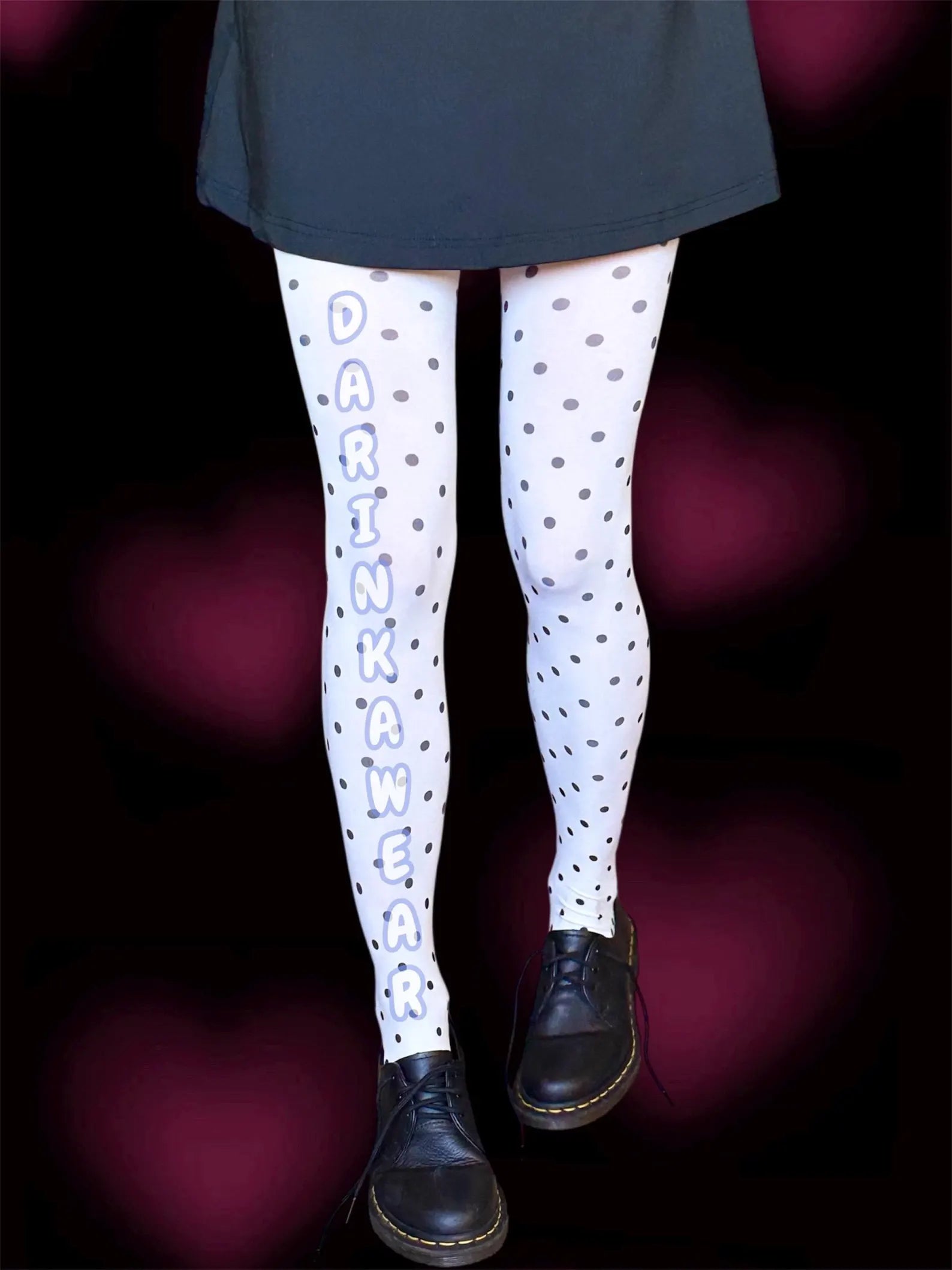 Polka Dot Tights – White Sheer Pantyhose with Black Dots, Y2K Vintage Stockings