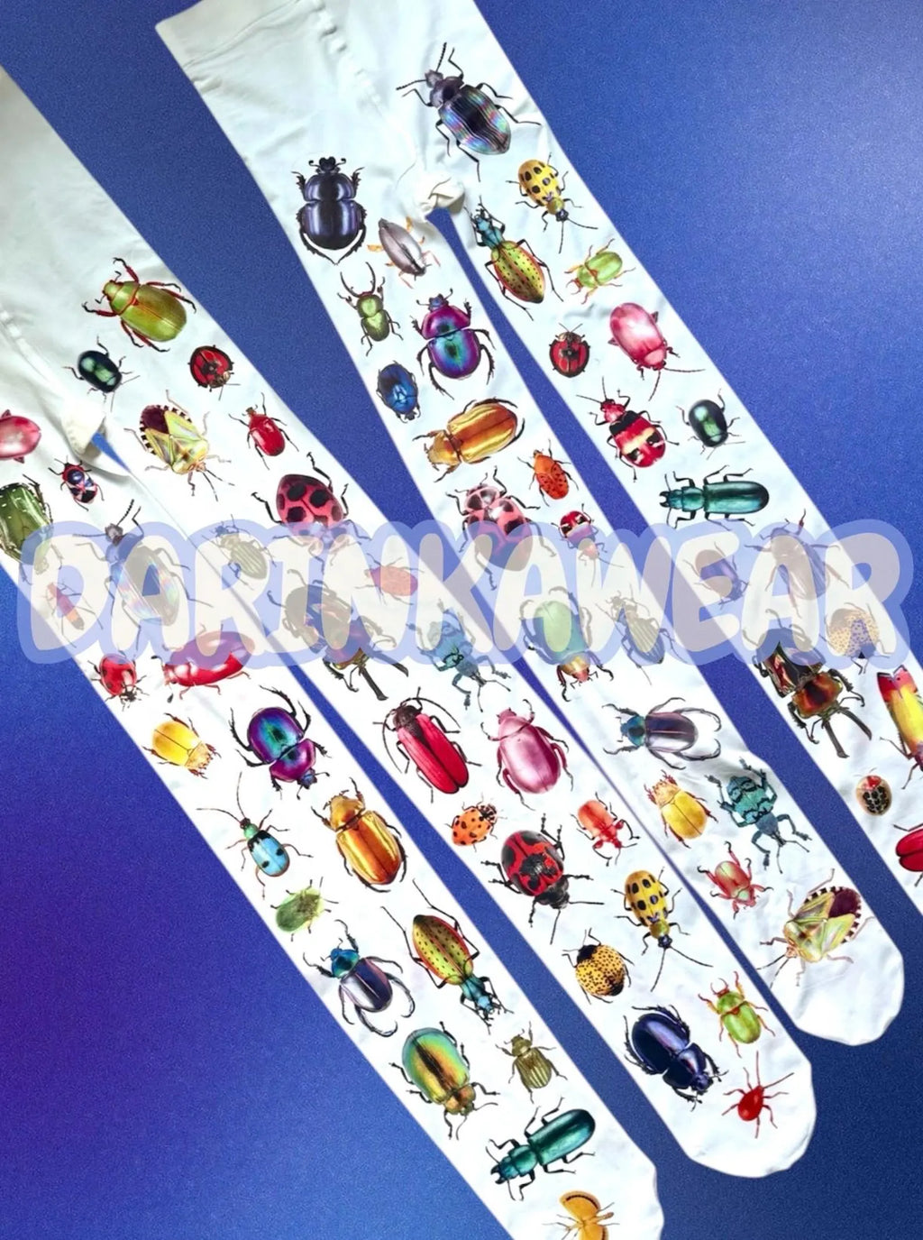 Rainbow Insect Tights – Surreal Naturecore Y2K Art Pantyhose