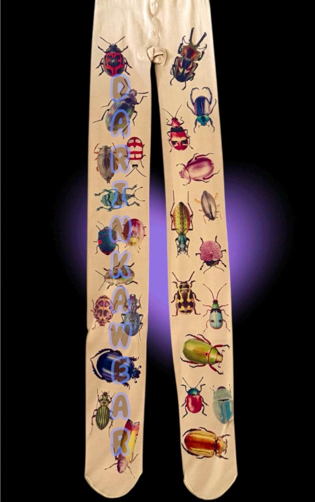 Beetle Art Tights – Dark Entomology Y2K Statement Pantyhose