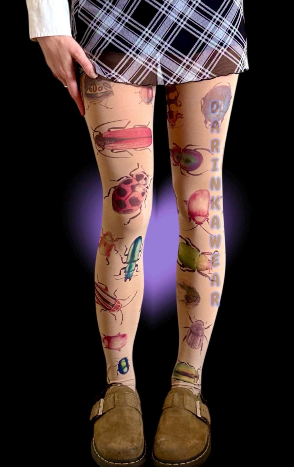 Beetle Art Tights – Dark Entomology Y2K Statement Pantyhose