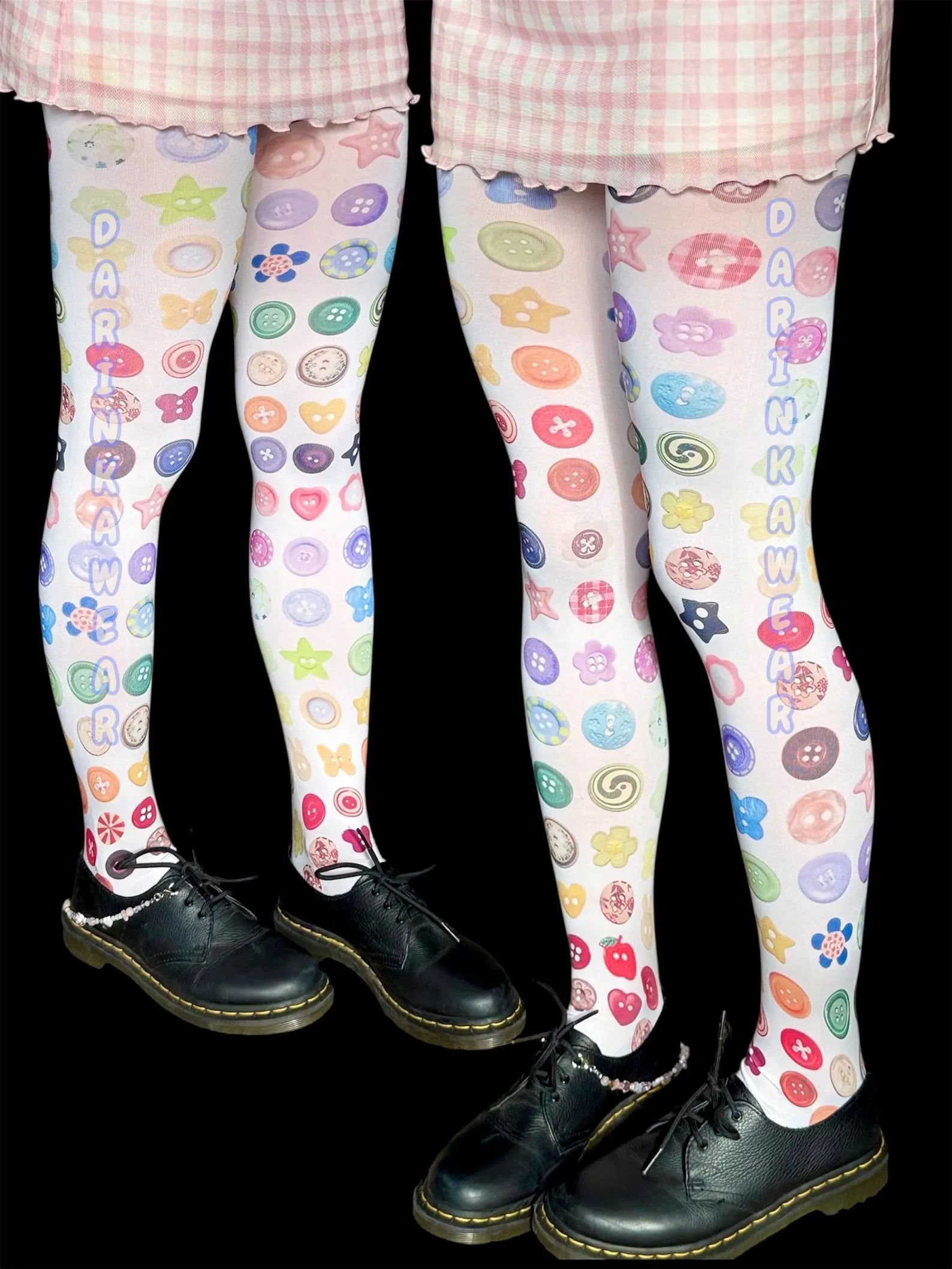 Y2K Button Tights Pastel Kawaii Harajuku Pantyhose | Cute Aesthetic Tights