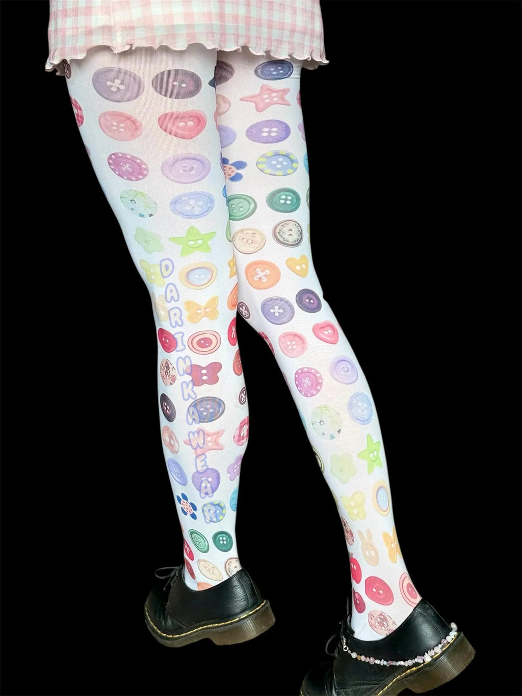 Y2K Button Tights Pastel Kawaii Harajuku Pantyhose | Cute Aesthetic Tights
