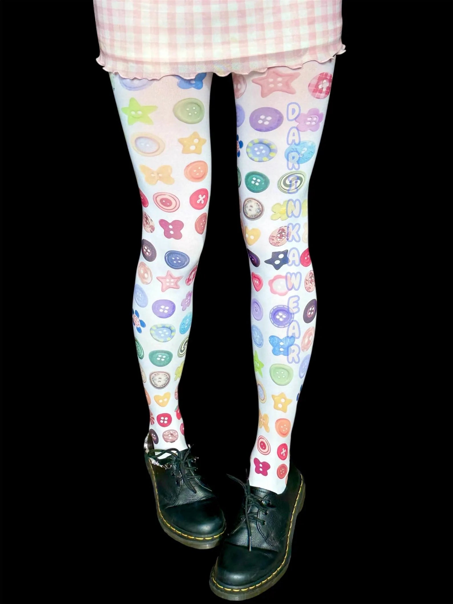 Y2K Button Tights Pastel Kawaii Harajuku Pantyhose | Cute Aesthetic Tights
