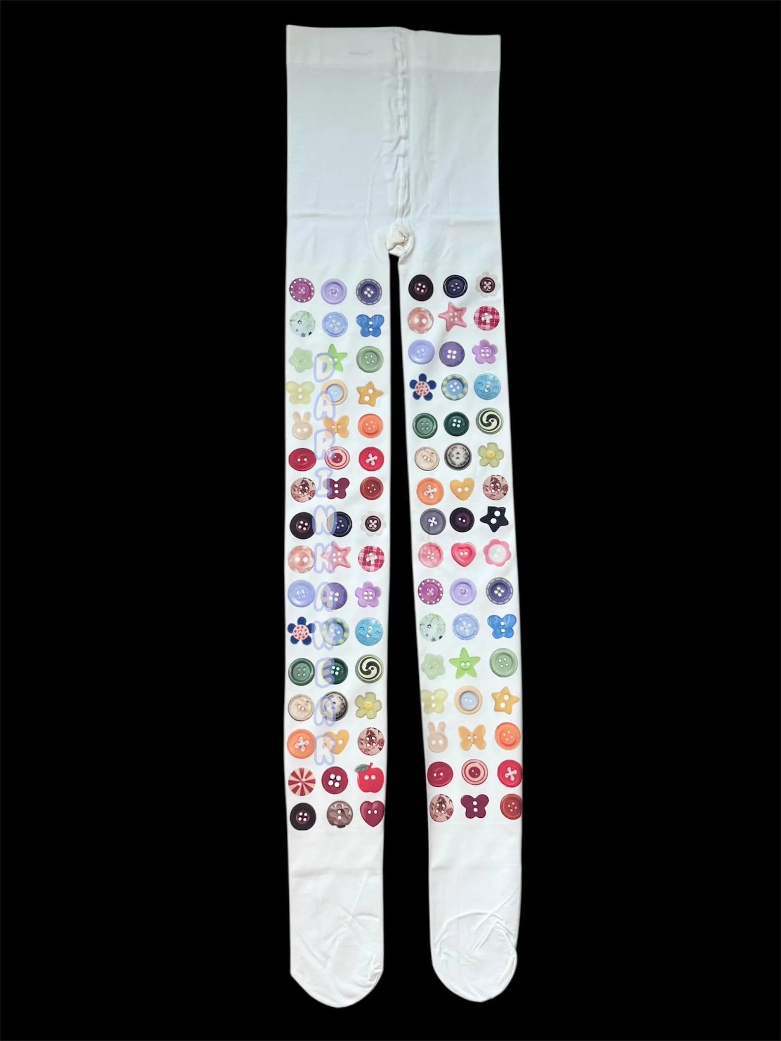 Y2K Button Tights Pastel Kawaii Harajuku Pantyhose | Cute Aesthetic Tights