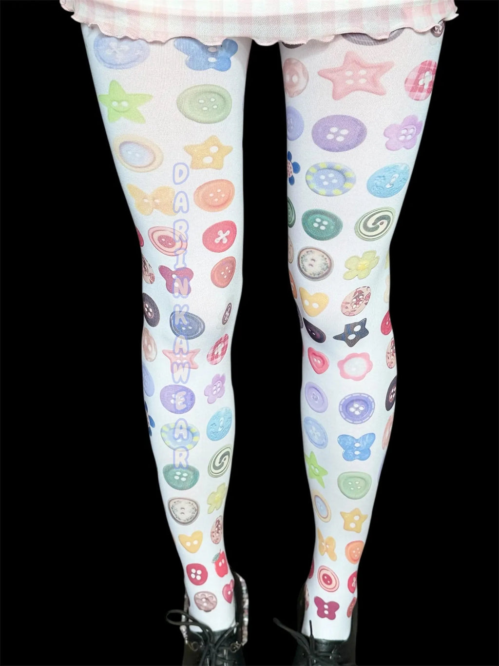 Y2K Button Tights Pastel Kawaii Harajuku Pantyhose | Cute Aesthetic Tights