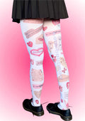 Valentine Tights, Heart Print Tights, Coquette Y2K Stockings