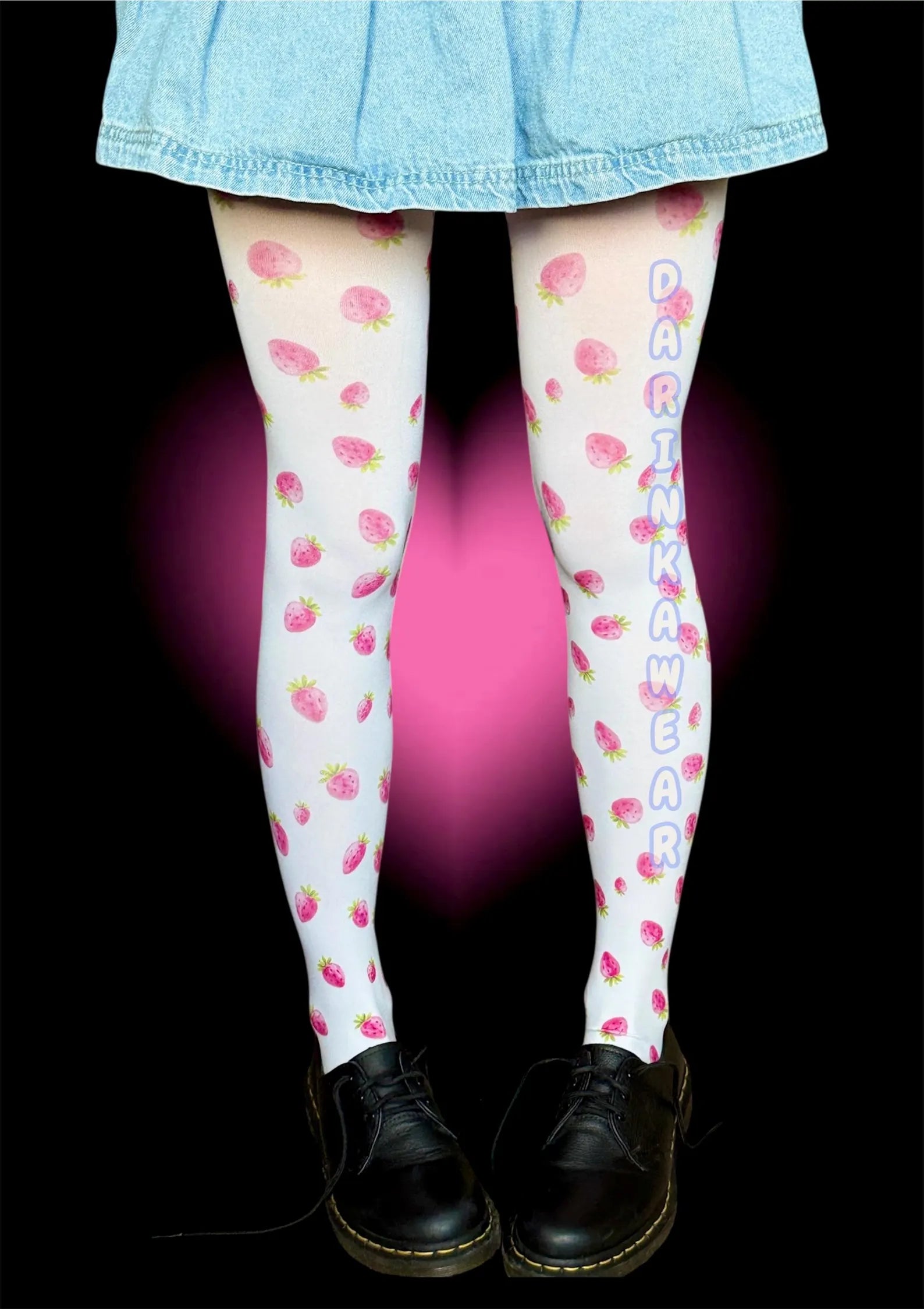 Strawberry Tights |Coquette Stockings | Kawaii Strawberry Print Tights