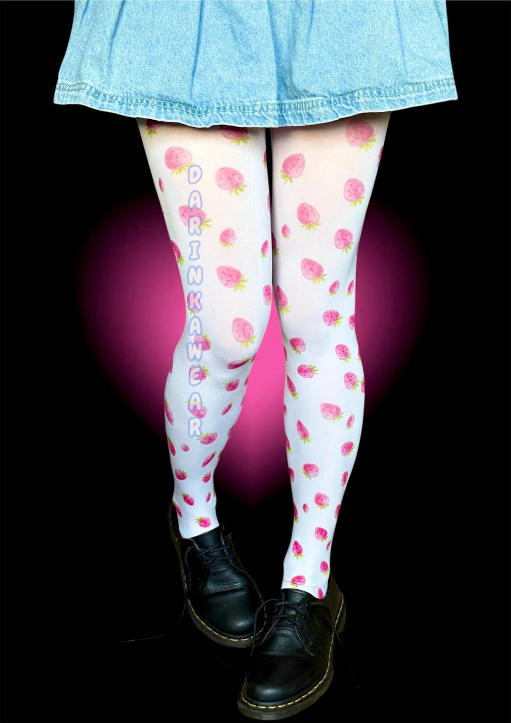Strawberry Tights |Coquette Stockings | Kawaii Strawberry Print Tights