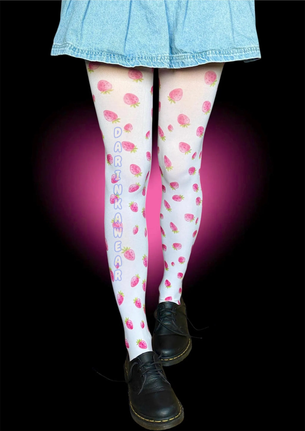 Strawberry Tights |Coquette Stockings | Kawaii Strawberry Print Tights