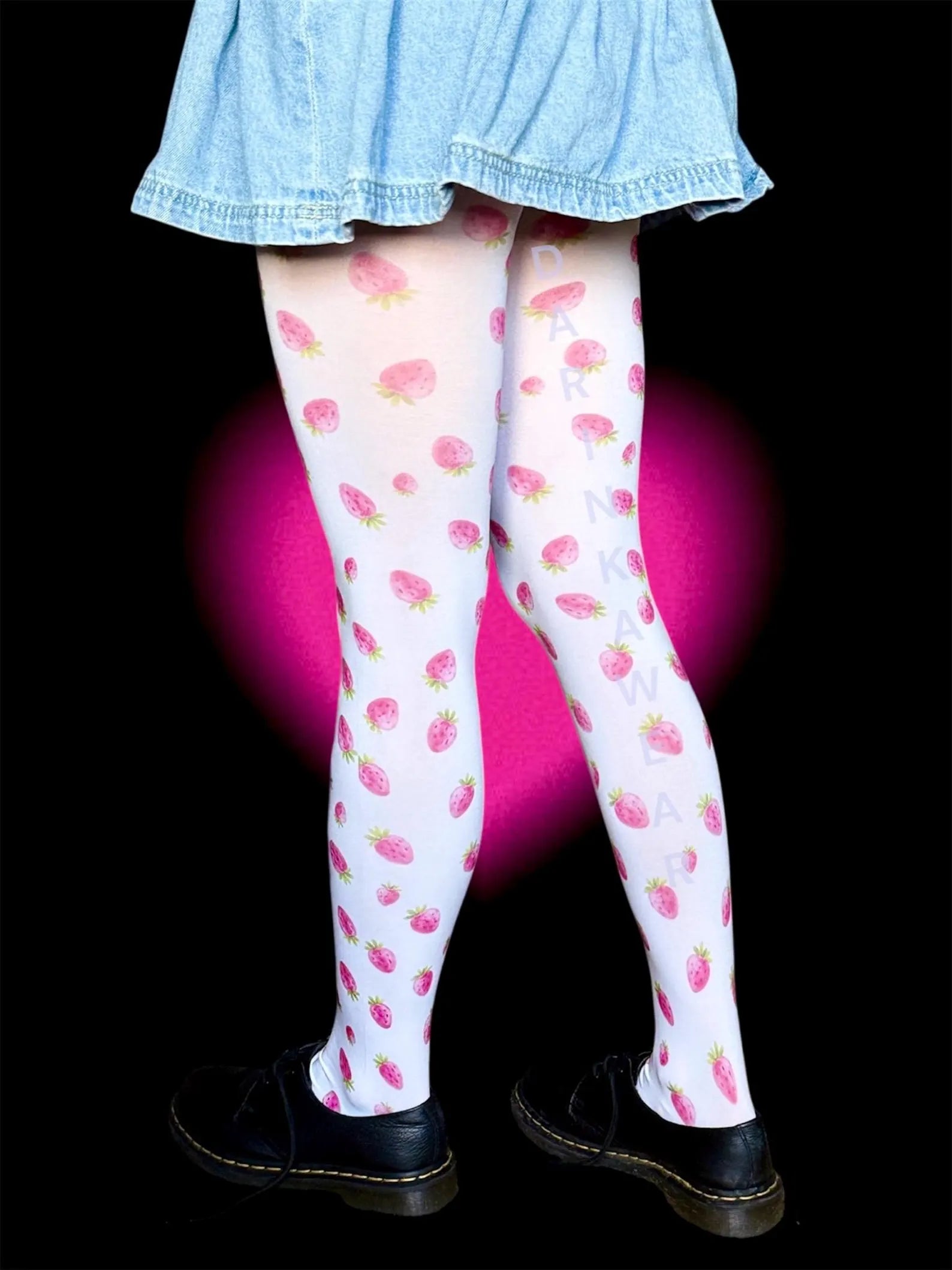 Strawberry Tights |Coquette Stockings | Kawaii Strawberry Print Tights