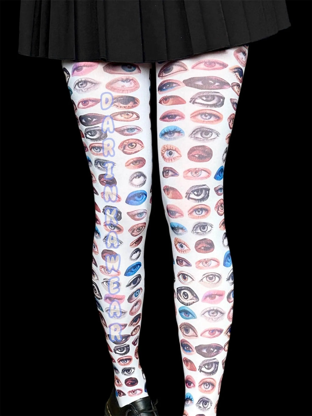 All-Seeing Eyes Tights — White Statement Tights