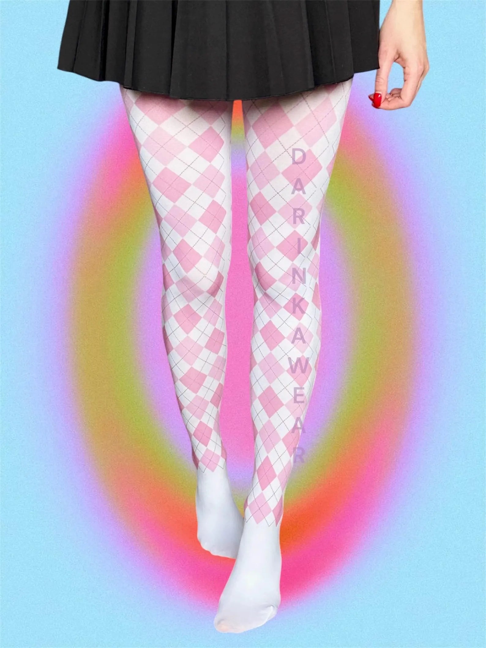 Pink Argyle Tights | Y2K Aesthetic Tights | Soft Girl Tights |Coquette Tights | Cute Pattern Tights