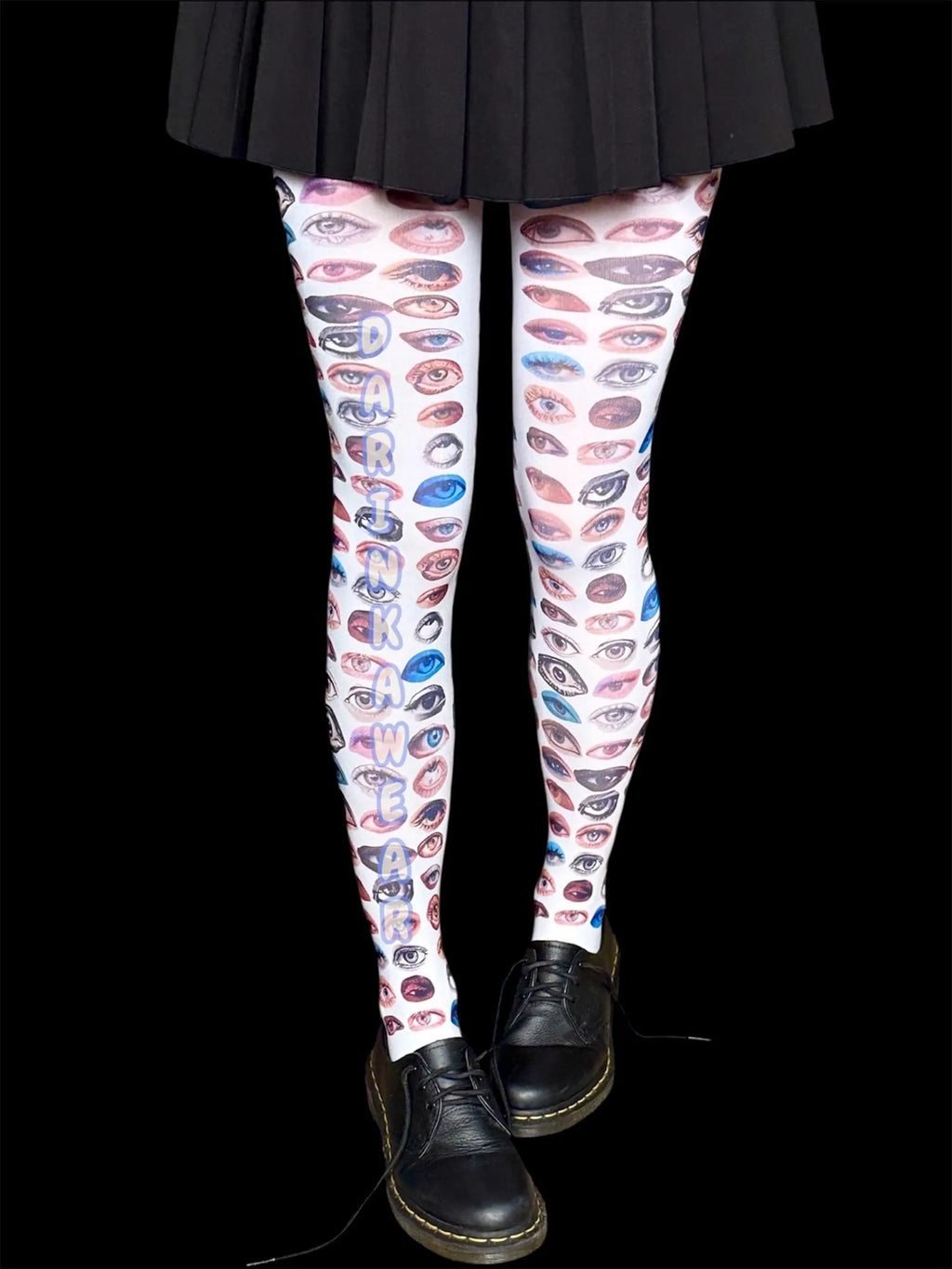 All-Seeing Eyes Tights — White Statement Tights