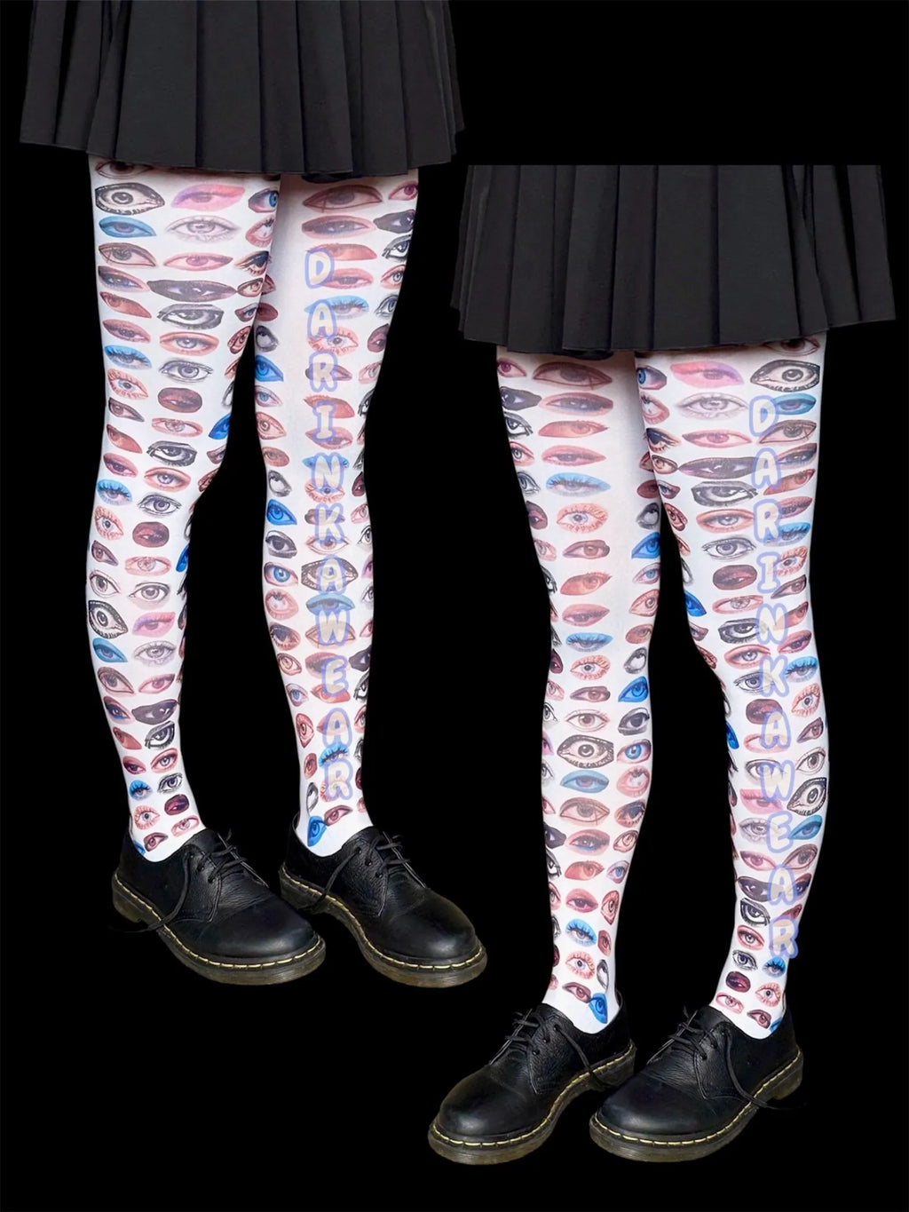 All-Seeing Eyes Tights — White Statement Tights