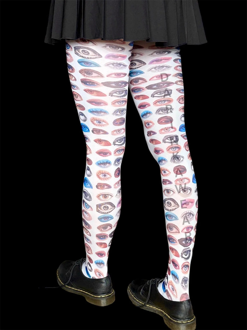 All-Seeing Eyes Tights — White Statement Tights