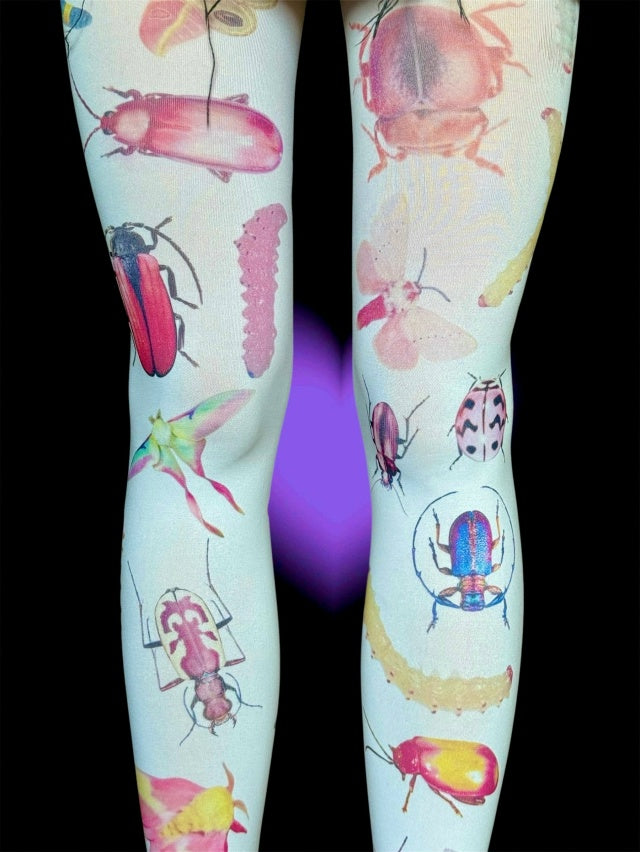 Insect Art Tights – Surreal Naturecore Y2K Statement Pantyhose