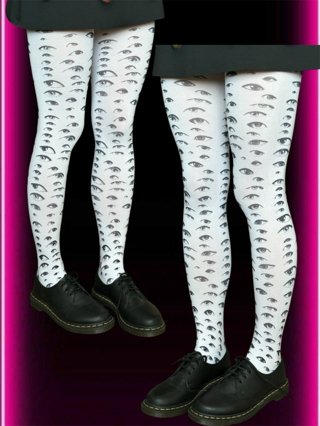 All-Seeing Eyes Tights – Dark Y2K Surreal Statement Pantyhose