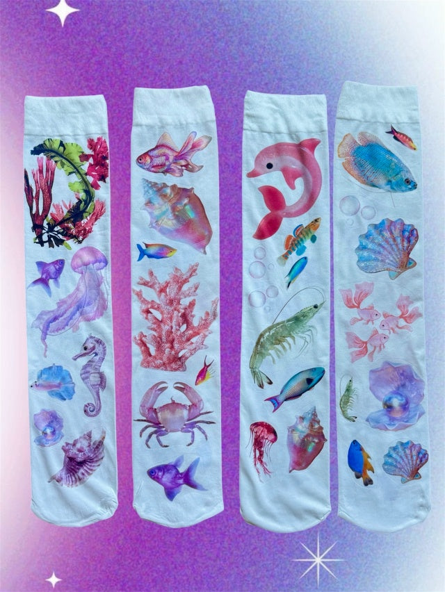 Ocean Dream Art Socks – Fantasy Fairycore Knee-High Socks