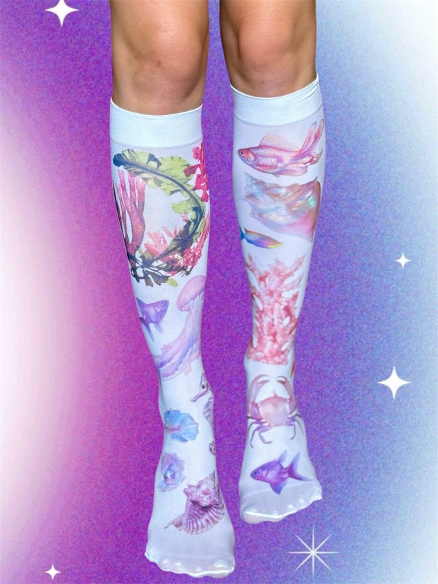 Ocean Dream Art Socks – Fantasy Fairycore Knee-High Socks